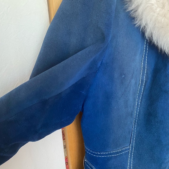 *Rare*  1960's sherpa lined blue suede jacket - Picture 7 of 10